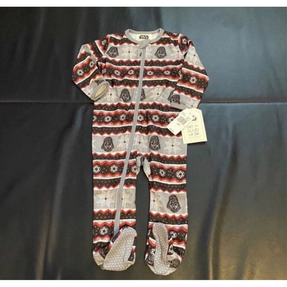 NWT Star Wars Christmas Darth Vader Sleeper Baby Boys Size 24M